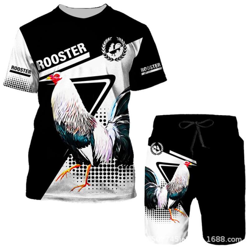 Муж. Шорты Футболка Набор Инвентарь Графика Оптическая иллюзия Одежда Одежда На открытом воздухе Повседневные С короткими рукавами 2 предмета Дизайнер На каждый день