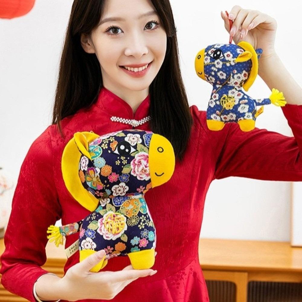 PP Cotton Plush Horse Stuffed Animal Toy Soft Chinese Horse Plush Doll Festive Decor