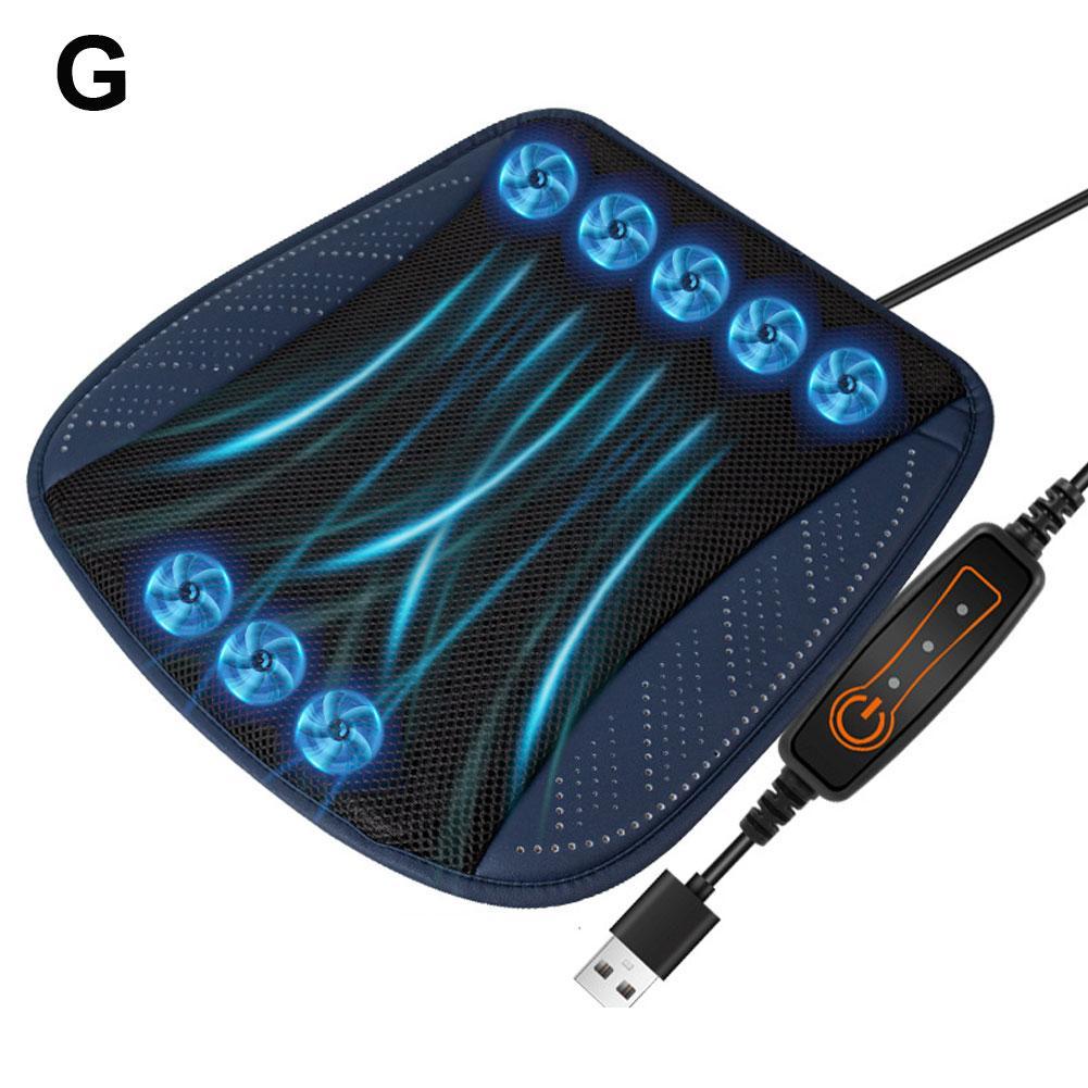 Summer Universal Car Cooling Cushion with 5/8 Fans, Three Wind Adjustment Cooled Chair Pad USB Seat Cushion Interior Accessories