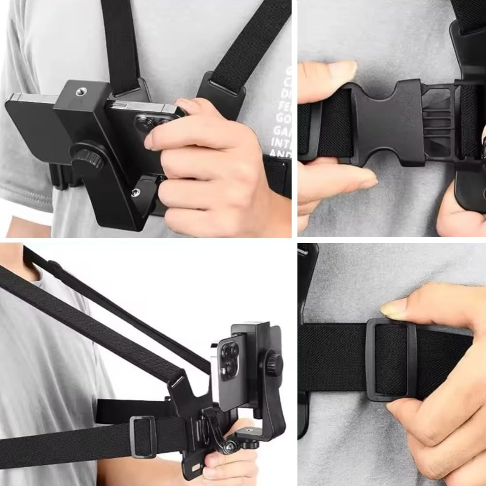 Itisyou Крепление на грудь для смартфона Носимая нагрудная шлейка для смартфона Поддержка 360 градусов Вертикальное и горизонтальное крепление смартфона для фотографии