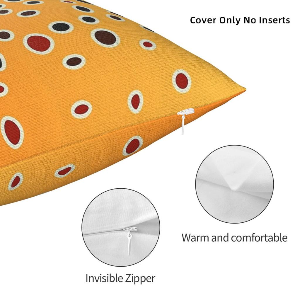 Brown Trout Skin Square Pillowcase Polyester Linen Velvet Printed Zip Decorative Throw Pillow Case Room Cushion Case