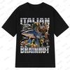 Summer Italian Brainrot Tralalero Tralala Tung Tung Tung Sahur Bombardiro Crocodilo Funny Meme Men T-shirt Loose Kids/Adult Tops