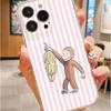 Прозрачный чехол с обезьяной, держащей банан, противоударный, для iPhone 14 Pro Max и серий 15/16/17