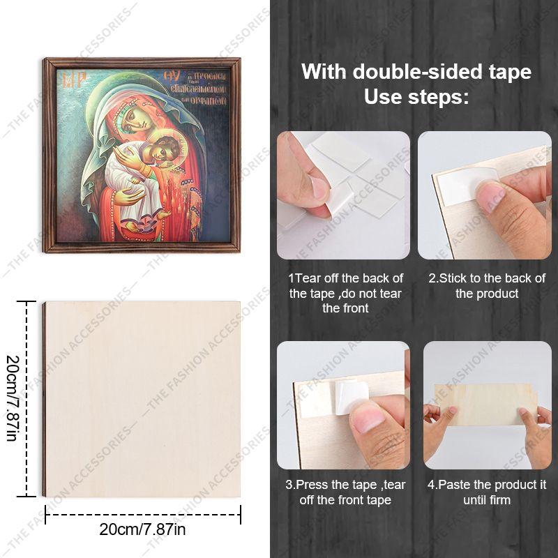 Декоративная роспись православных икон, Освященная икона "Защитница смелых и покинутых", Роспись фоторамки, Христианское настенное искусство, 20см*20см, подарок