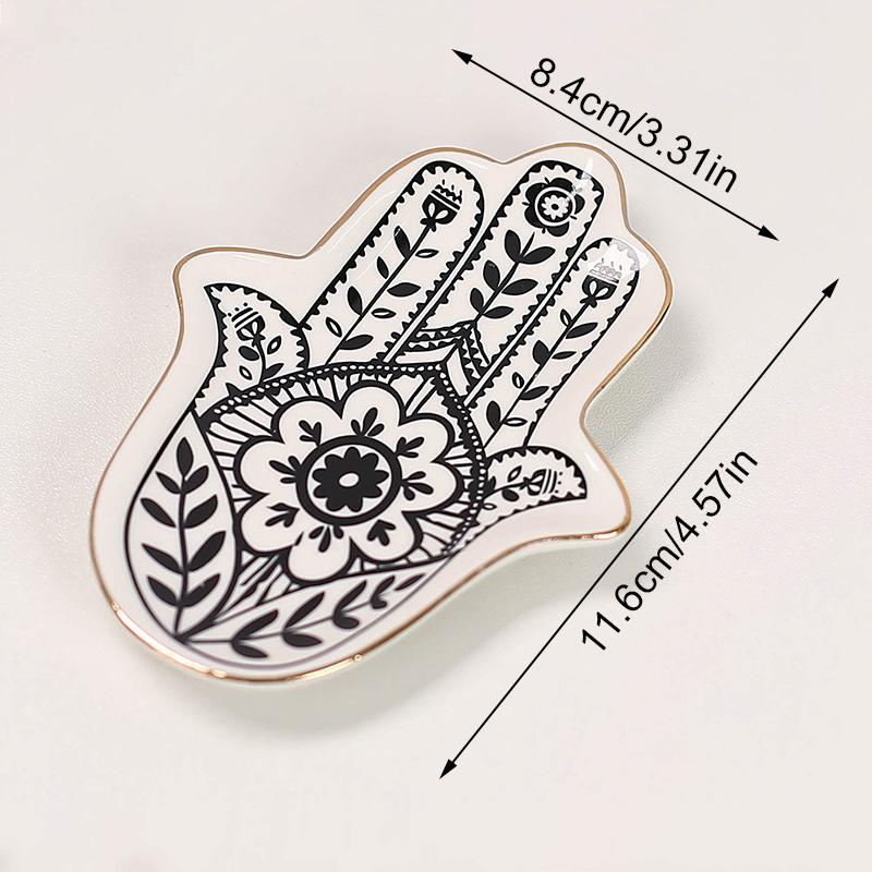 1шт поднос для украшений декоративный дизайн в форме руки элегантная золотая отделка домашний декор 11.5x8см