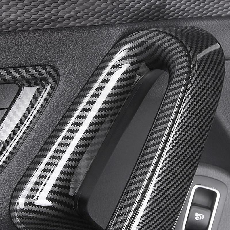 Цвет углеродного волокна, внутренние дверные ручки автомобиля, декоративная панель, дверная чаша, рама, накладка для Mercedes Benz A Class W177 CLA