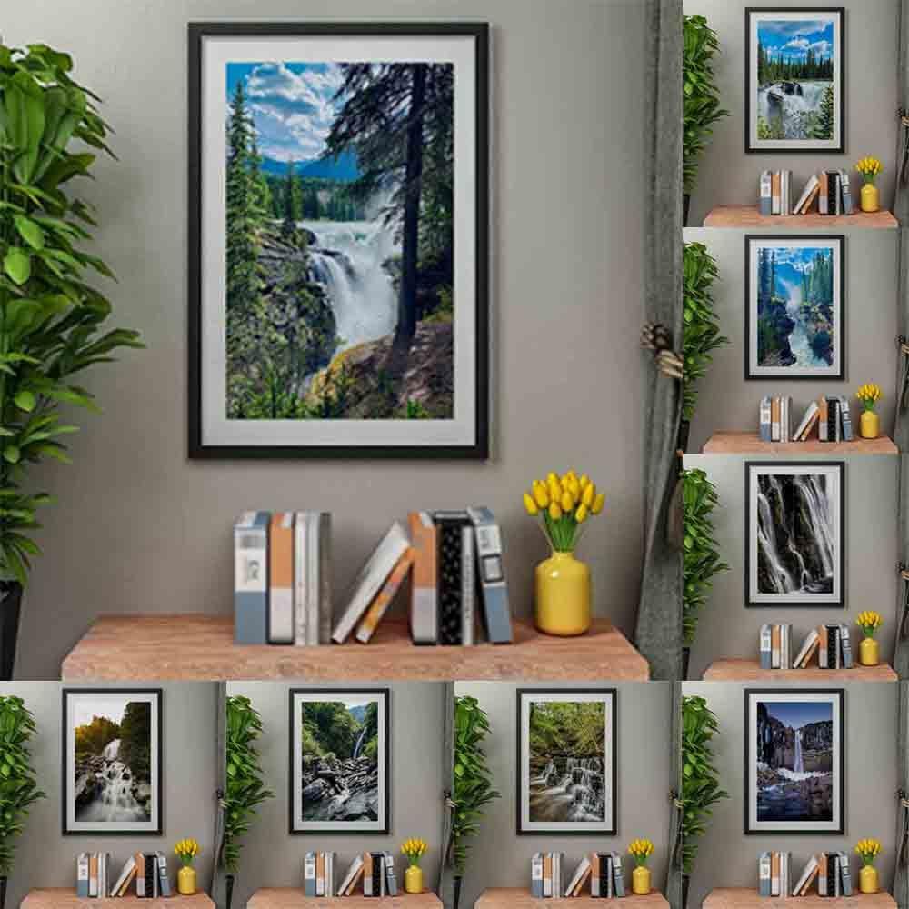 Пейзаж Картина Маслом Лес Водопад Река Красивая Природа Пейзажи Холст Картина Офис Коридор Украшение Дома Фреска Без Рамки