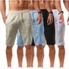 2022 Men's Summer Loose Fit Breathable Cotton-Linen Elastic Drawstring Shorts