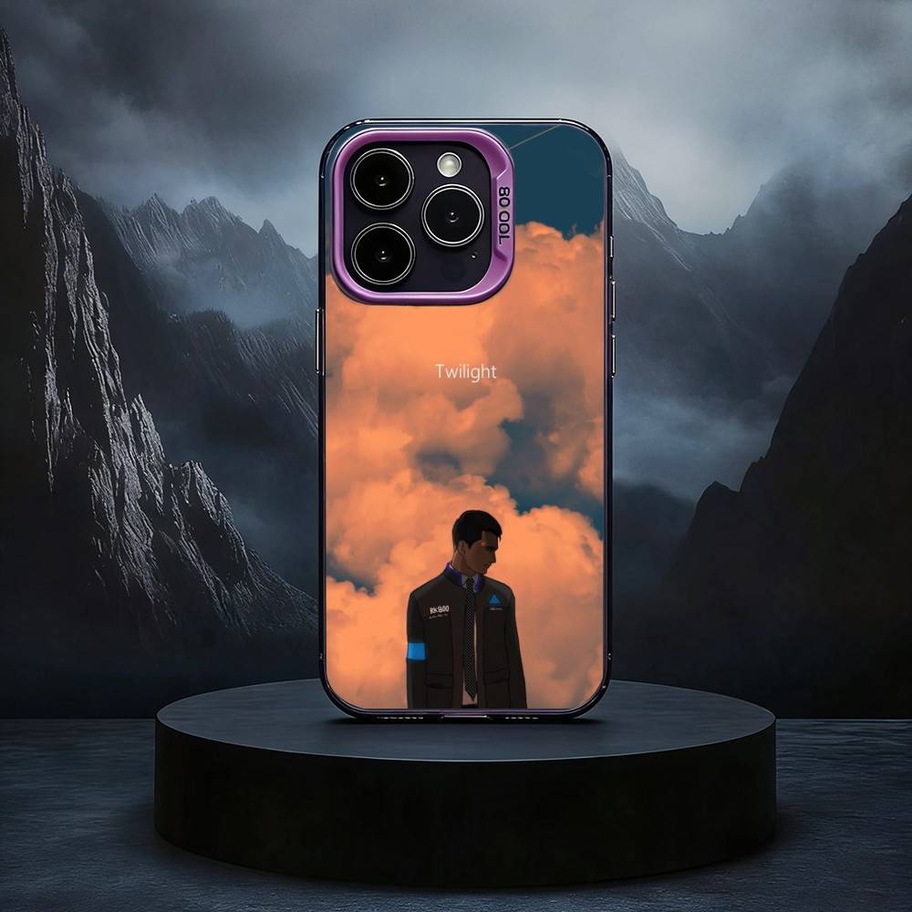 D-Detroit Become-Human Phone Case For iPhone17,16,15,14,13,12,11 Plus,Pro Max Black Candy silver phone case