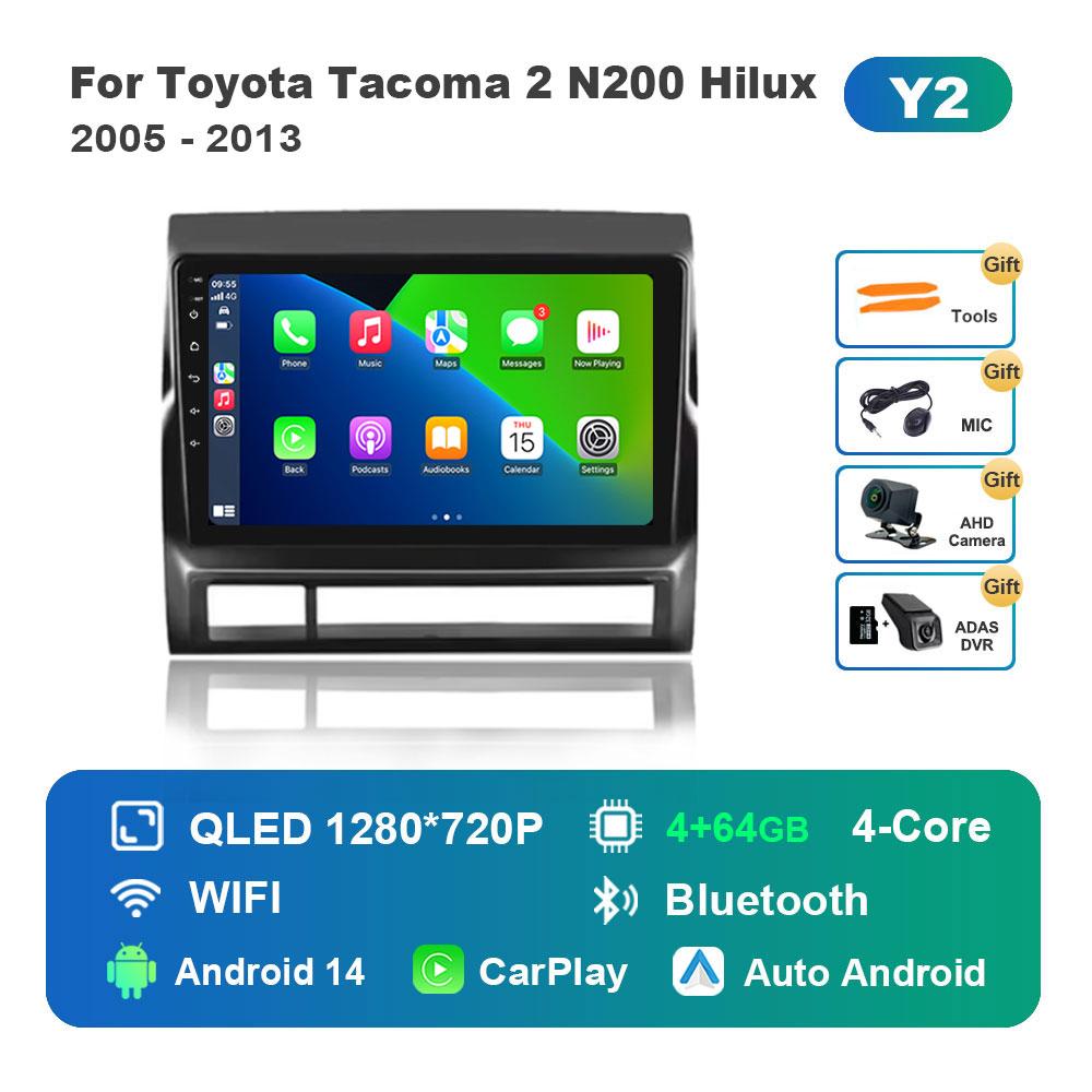 DSP Stereo Android 14 Touch Screen WiFi for Toyota Tacoma 2 N200 Hilux 2005 - 2013 Navi GPS 4G BT Car Radio Multimedia player