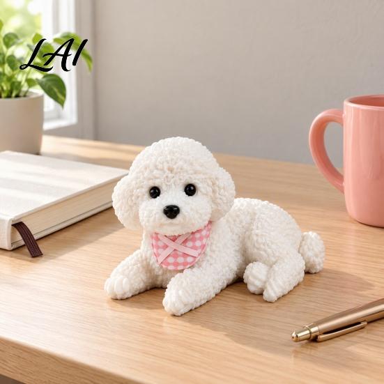 Cute Puppy Ornament for Office Realistic Dog Dashboard Ornament Sleeping Figure Car Accessory Lovers Vivid Miniature Statue Interior Desk Decoration