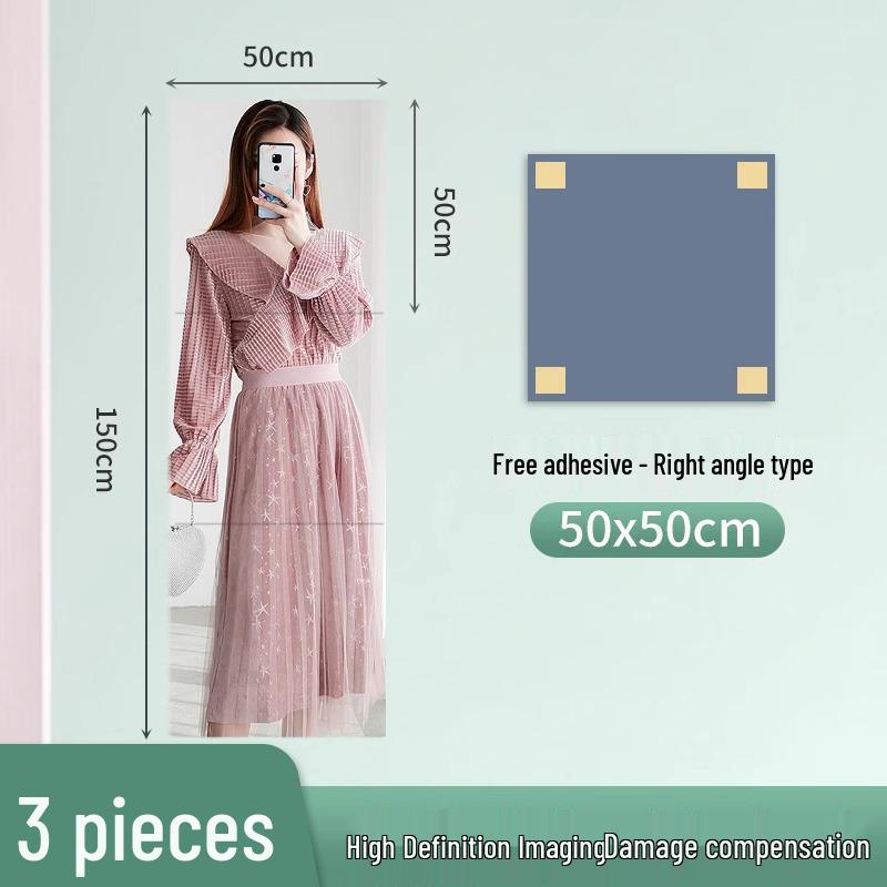 Акриловая наклейка-зеркало на всю стену с самоклеящейся основой для ванной комнаты или дверцы шкафа