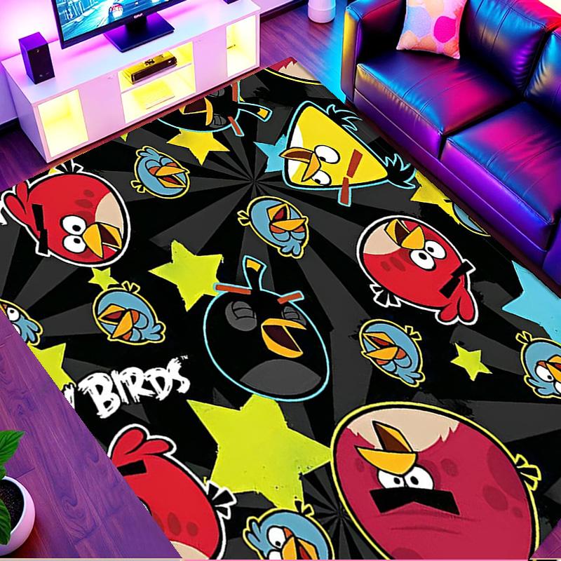 Angry Birds Print Rug, Washable Floor Carpet, For Entryway Dorm Laundry Room Office Study, Home Decor Birthday Christmas Gift