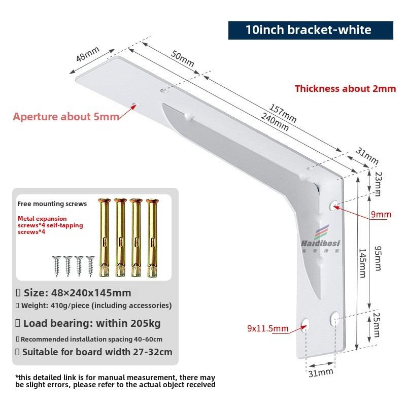 6-18IN Floating Shelf Brackets Heavy Duty Partition Rack Wall Shelf TV Cabinet