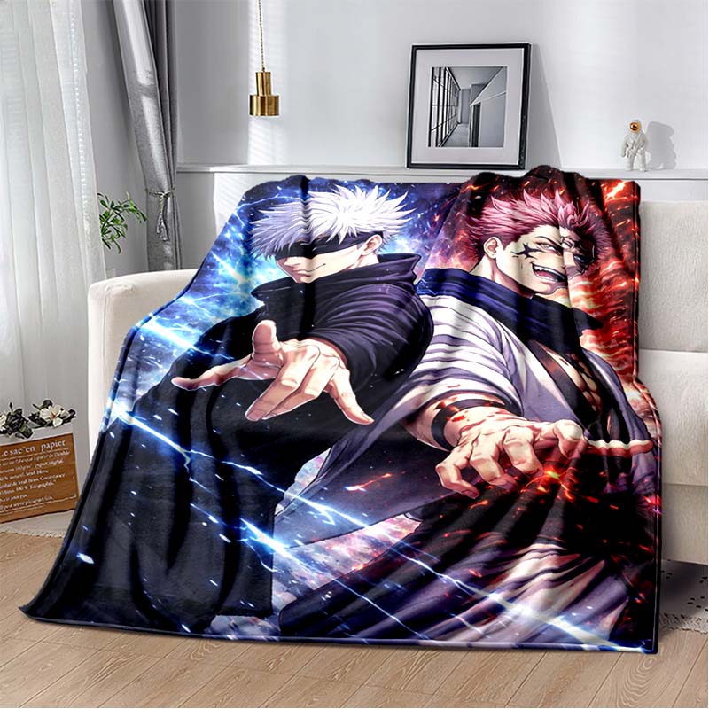 2026 newmodel Jujutsu Kaisen Anime Pattern Flannel Blanket,Multi-purpose Holiday Gift Blanket Warm And Soft Blankets All Seasons