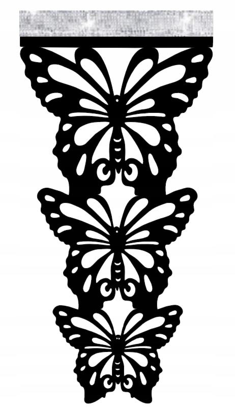 Modern curtain BUTTERFLIES living room bedroom lambrequin AŻUR glamur 300x150