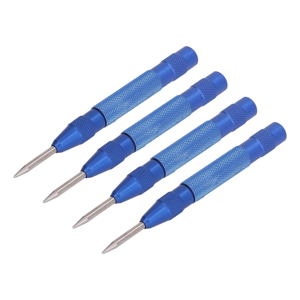 4Pcs Center Punch Automatic High Speed Steel 5in Tool Set Kit for Installation Maintenance Blue