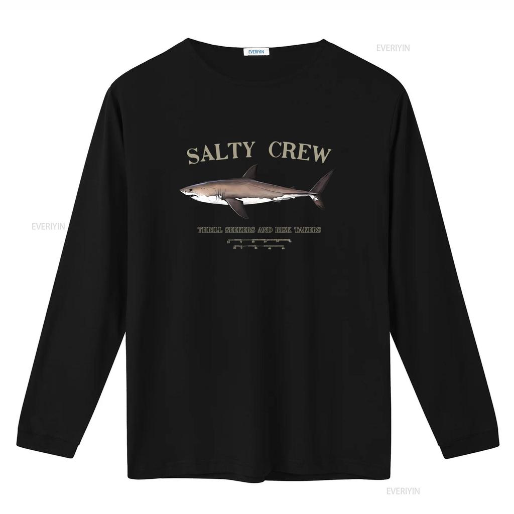 Salty Crew Искатели острых ощущений и Рискованные парни Футболка мужская с принтом акулы Черная винтажная стираная стильная мягкая универсальная с графикой