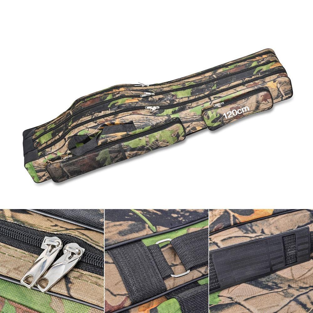 3 Layers Fishing Rod Bag Folding Design Fishing Carry Case Portable Fishing Reel Bag Fishing Trip