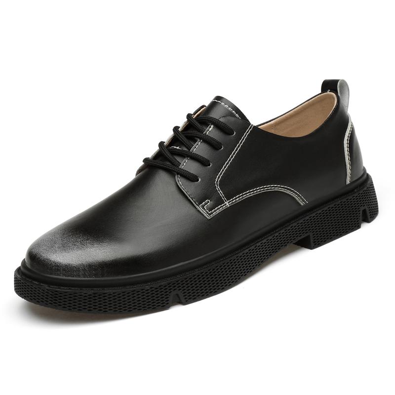 FashionNew High Quality Genuine Leather Men Shoes Spring Autumn Man Casual Handmade Tooling Mens Outdoor Shoes Male Lace-Up Basic Shoes