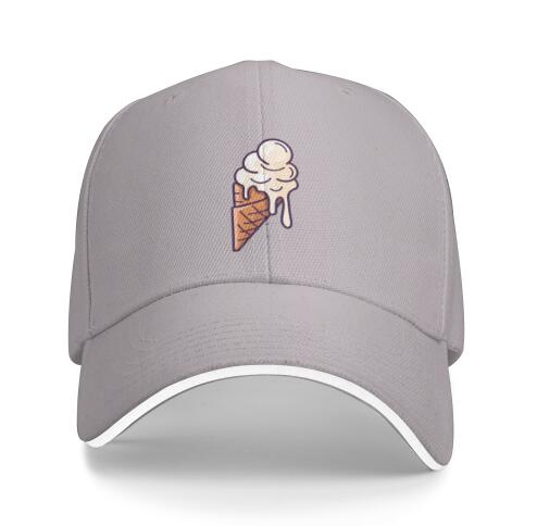 Fusible Ice Cream Unisex Fashionable Baseball Cap Adjustable Trucker Cap Sports Cap Adjustable Sandwich Cap Four Seasons