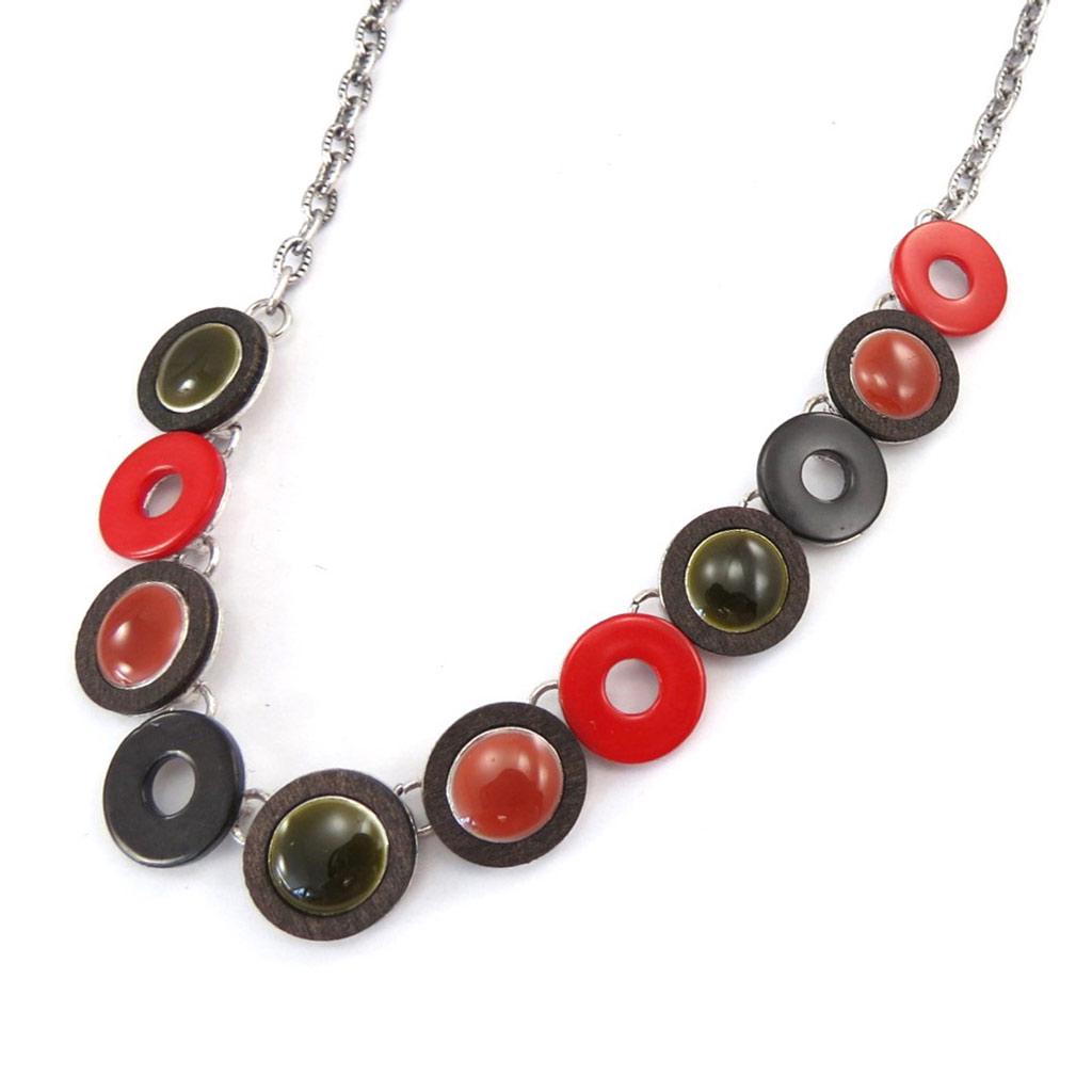 NOA [K0194] - Designer Necklace 'Bora Bora' Red Green