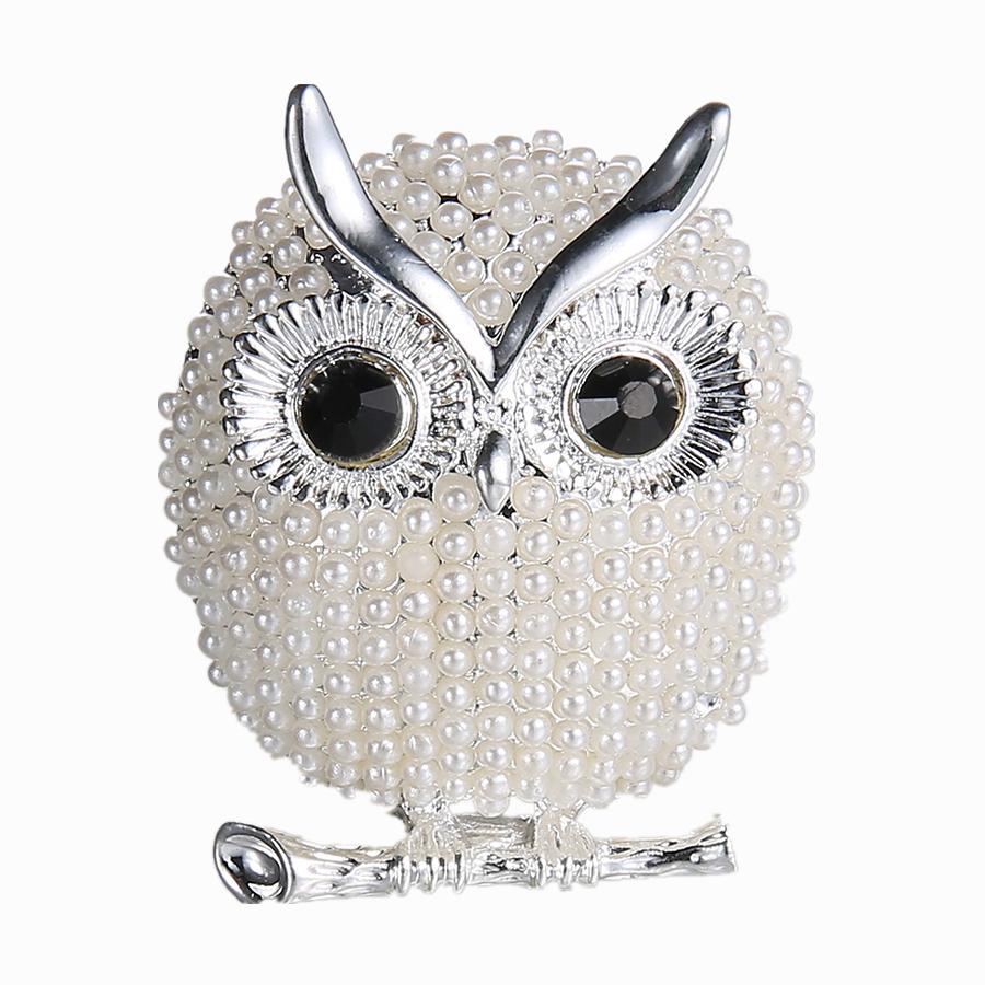 Rinhoo Lovely Owl Brooches Korean Trendy Rhinestone Brooch Badge Pin Bird Animal Party Casual Suit Decoration Badge Corsage Gift