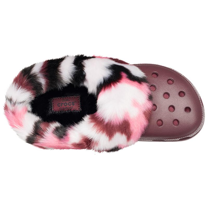 Crocs Классические сабо Mammoth Cotton Сандалии Женские Бургунди