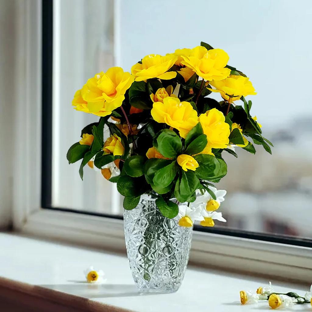 Indoor Silk Flower Artificial Faux Flowers Outdoor UV Resistant Garden Plants Faux Plants For Indoor Home Kitchen Table Centerpieces Decor