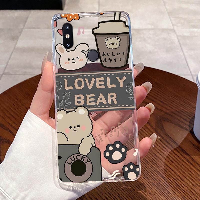 Гелевый чехол для Xiaomi Mi Mix 2s Fundas Защитный Coque Прозрачный Силиконовый Мягкий ТПУ Задняя крышка Милый Кролик Кошка Динозавр Чехол для телефона