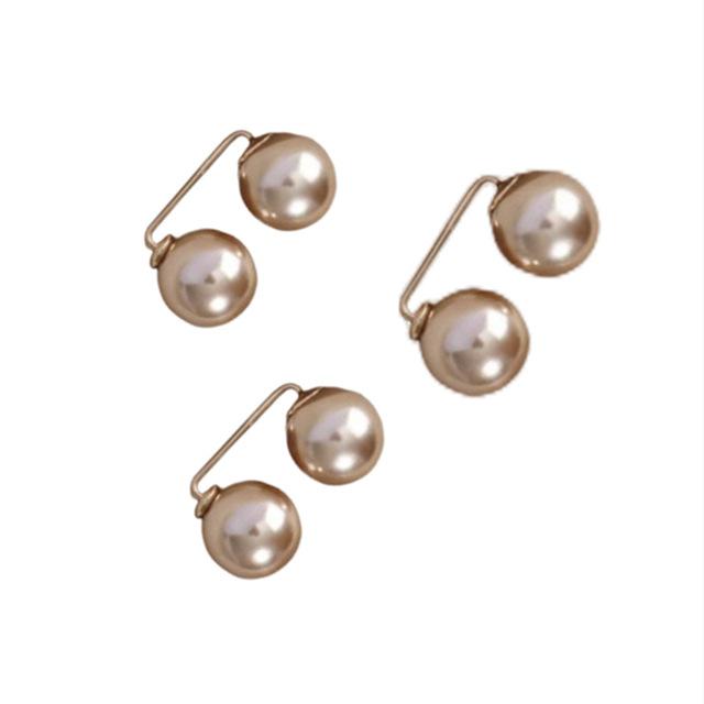 3Pcs/Set Double Pearl Brooch Pins Anti-fade Exquisite Elegant Brooches for Women Sweater Cardigan Clip Coat Summer Dress Jewelry