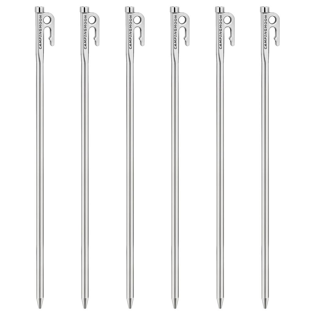 Сверхмощные стальные колышки для палатки с крючком и отверстием для навеса для походной палатки на открытом воздухе