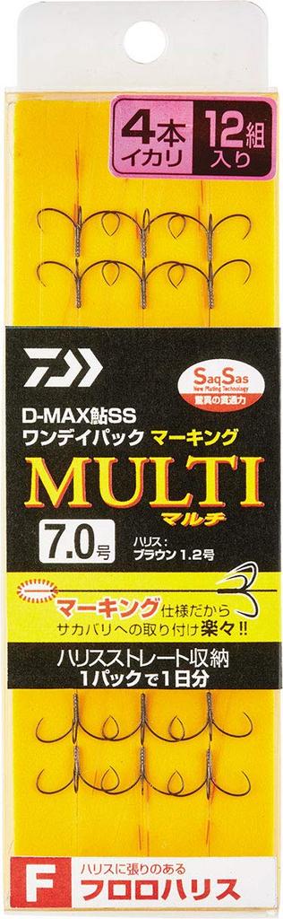 Daiwa Ayu SS Pack Marking Fluorocarbon Line with 4 Anchors and K Hooks D-MAX One-Day #7.0