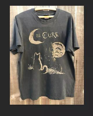 Футболка The Cure Cat Band 90-х The Cure Музыка Угольный Унисекс Футболка Репринт S-5XL Унисекс Футболка