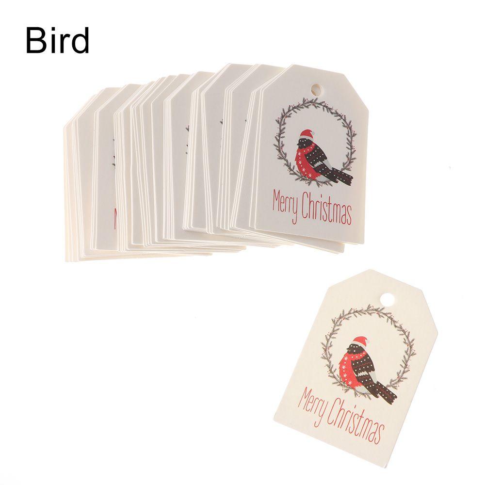 50 шт. Санта-Клаус крафт-бумага упаковочные принадлежности крафт-бирка подарочная упаковка навесные бирки рождественские этикетки