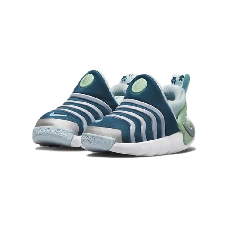 Nike Dynamo Go SE TD Valerian Blue Enamel Green Детские кроссовки Glacier-Blue Metallic-Silver DV0547-400