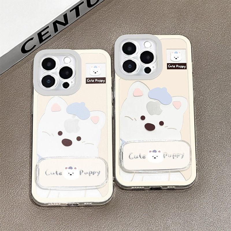 Держатель для телефона с зеркалом West Highland Puppy для чехла Apple 11 Mobile Phone Case 11promax Аниме Защитный чехол 11 Милый 11