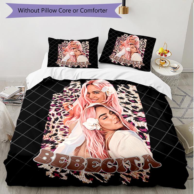 3pcs Duvet Cover Set (1*Duvet Cover + 2*Pillowcase, Without Core), Karol G Print Soft All‑Season Bedding Set, Home Bedroom Decor Gift