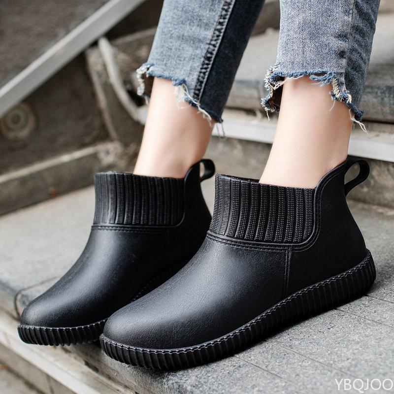 Fashion Fashion Women's Rain Boots Low-top Waterproof Ladies Rain Shoes Slip On Summer Woman Rubber Shoe Fashion Washing Car Ankle Boot