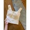 Design Lace-up White Vest Women Summer with Chest Pad Outer Wear Inner Small Sling Short Slim Fit Sweet and Spicy Top