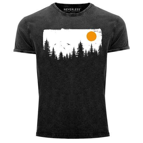 Mens Vintage Shirt Forest Trees Outdoor Adventure Adventure Nature Lovers-