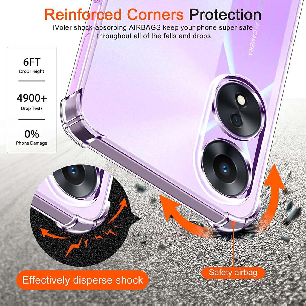 Мягкий прозрачный чехол для телефона Aigbag с защитой от падения Aigbag Crystal для OPPO A18 A38 A58 4G A78 A98 A79 5G A57 A57S A77 A77S RENO 8T 10 Pro