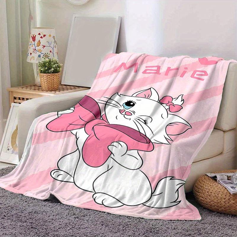 1pc. Cute Cartoon Marie Cat Blanket, Soft and Cozy for All Seasons, Soft Flannel Throw Blanket, Versatile & Cozy for Bedroom,Perfect Home De