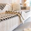 Houndstooth Sofa Cushion Autumn and Winter New Winter Thick Plush Cushion High-end Sofa Cover Cover