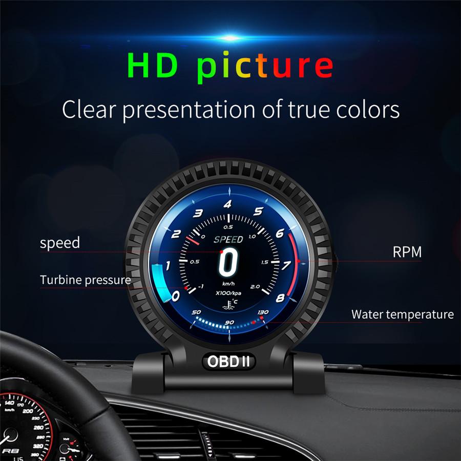 HUD Проекционный дисплей OBD2 Автомобильный цифровой мультиинструмент Функция Датчик Дисплей Gau
