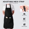 Chef Apron Solid Color Waterproof Polyester Cotton Hanging Neck Apron for Restaurant
