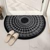 Nordic Semicircle Entrance Door Mat Geometry Bohemia Bathmat Soft Non -Slip Welcome Floor Mats White Black Bedroom