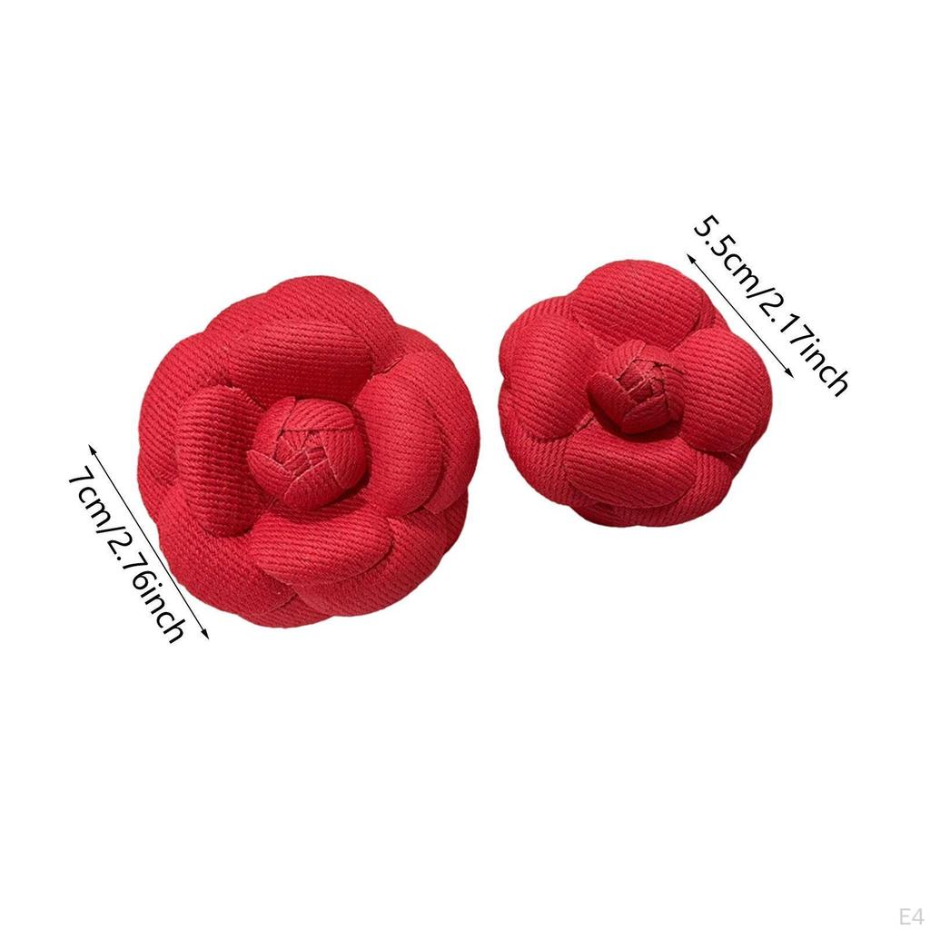 2 шт. Броши в виде цветка камелии, брошь для женщин, заколка для волос ручной работы