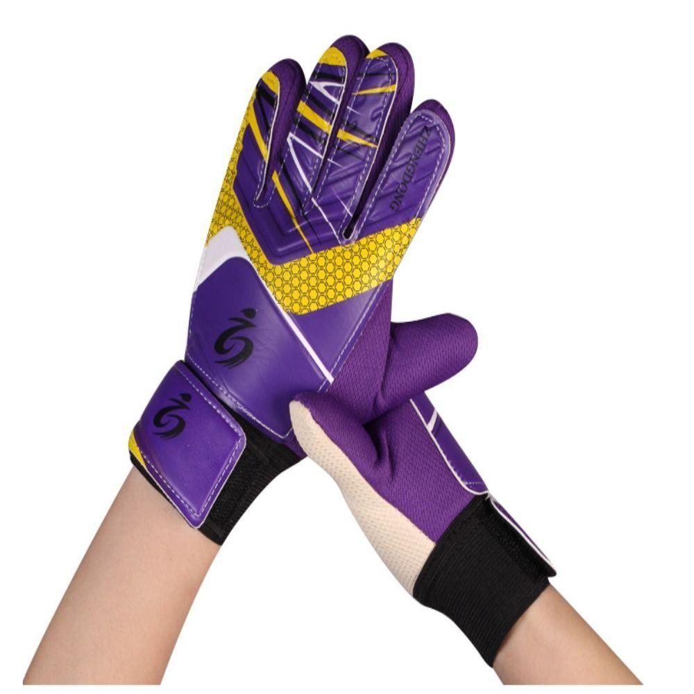 1 pair Double Sided Latex Kids Goalie Gloves Cushioning Goalkeeper Gloves 5-16 Years Old Kids