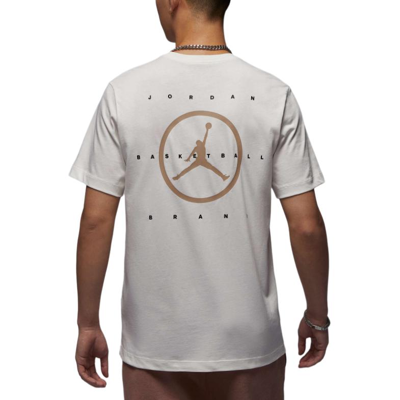 Jordan Flight Essentials Хлопковая Модная Футболка с Круглым Вырезом и Коротким Рукавом Мужские Топы Парус HJ2339-133